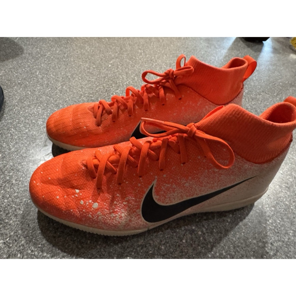Nike Mercurial SuperflyX 6 Elite TF Turf Orange/white EUC SIZE 5Y SB23 - Picture 2 of 6